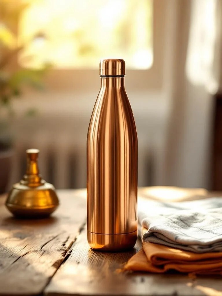 Copper water bottle Nepal Copper water bottle Nepal Traditional wellness gifts Nepal Health gifts for dad Nepal Kushe Aunsi gifts copper bottle