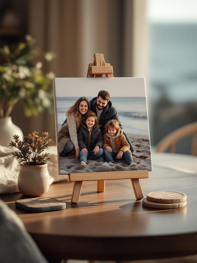 Personalized canvas print with a family photo