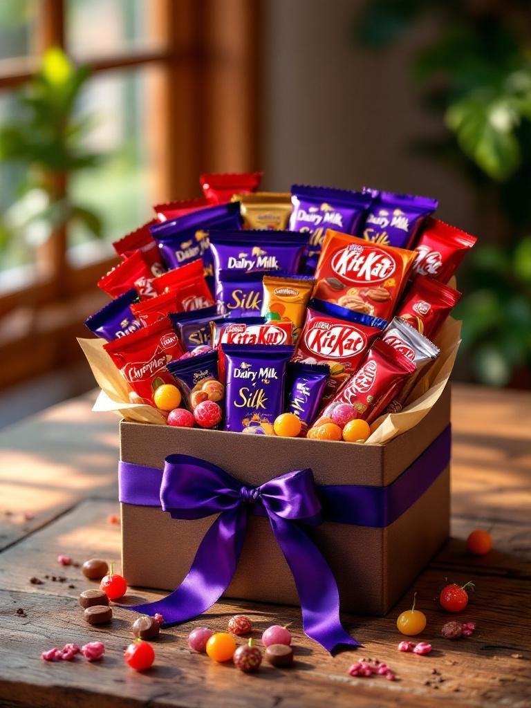  Assorted chocolate gift box with dark, milk, and white chocolates for delivery in Nepal 