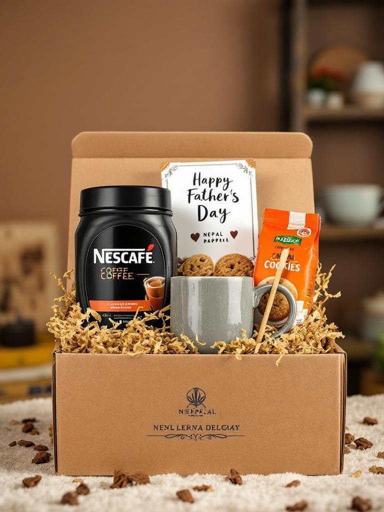 Premium coffee hamper for Father's Day with beans and cup &ndash; Giftmandu