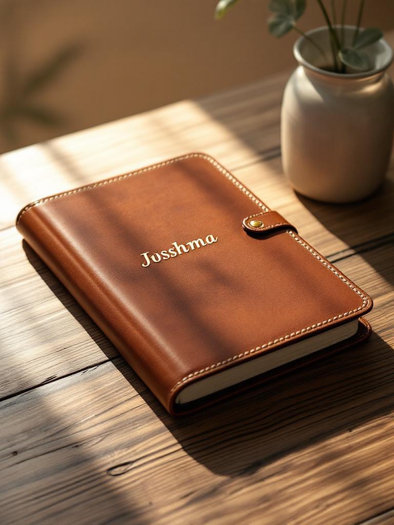 Customized leather-bound diary with name engraving for teacher dad, thoughtful Father&rsquo;s Day gift in Nepal.