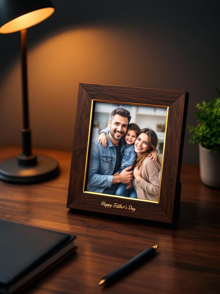 Personalized photo frame with family picture, a meaningful Father&rsquo;s Day gift