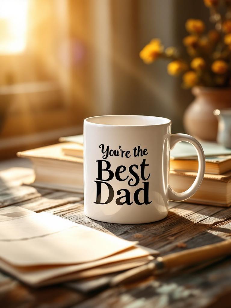 White ceramic personalized mug with motivational quote for teacher, perfect Buwa ko Mukh Herne Din gift.