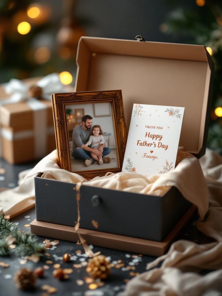 Custom photo frame with heartfelt greeting card, budget-friendly Father&rsquo;s Day gift in Nepal to cherish memories