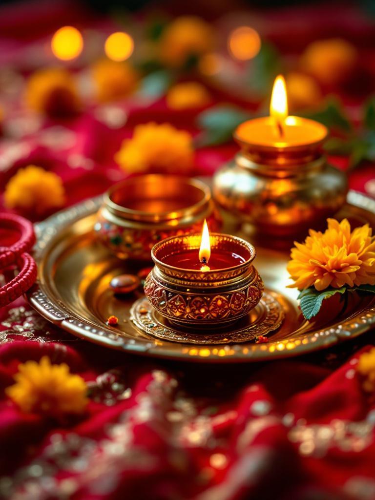 Teej puja thali set Nepal Teej puja thali set Nepal Buy brass thali for Teej Teej prayer plate gift online