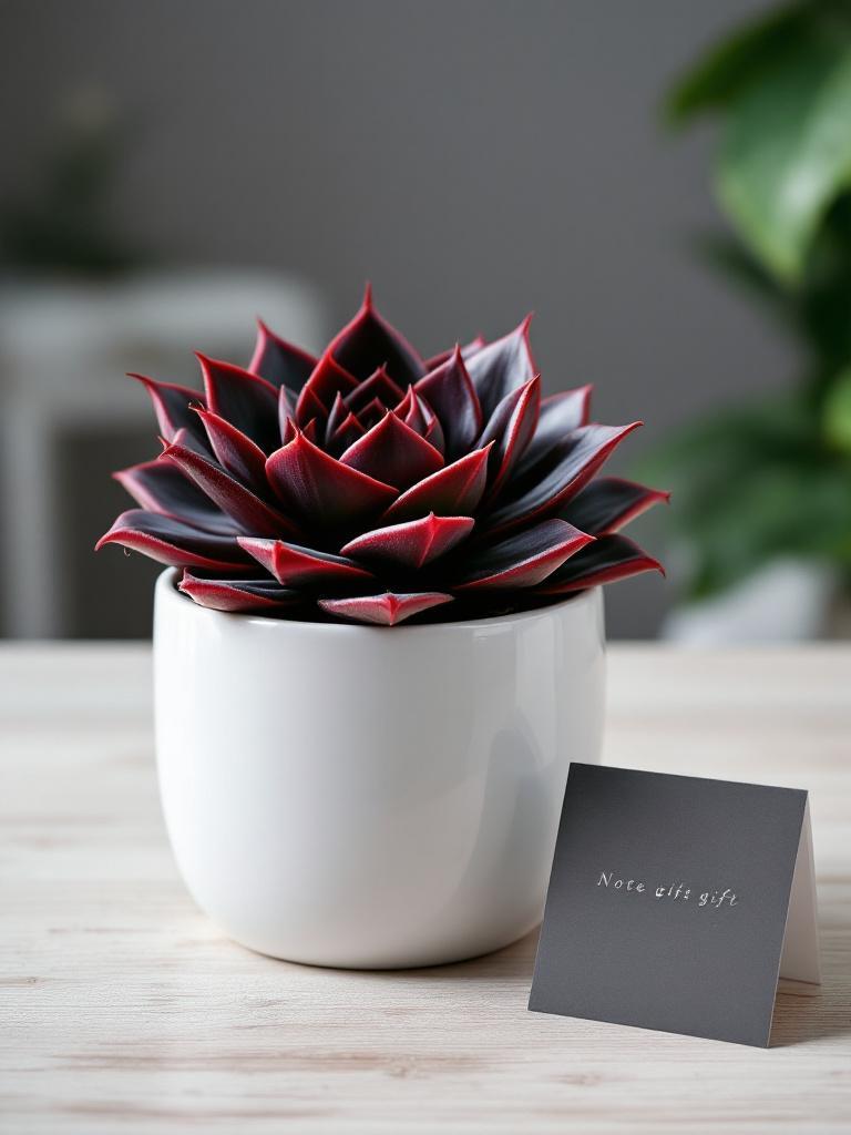 Echeveria Black Prince Succulent Plant in Pot &ndash; Dark Rosette Indoor Plant Gift in Nepal