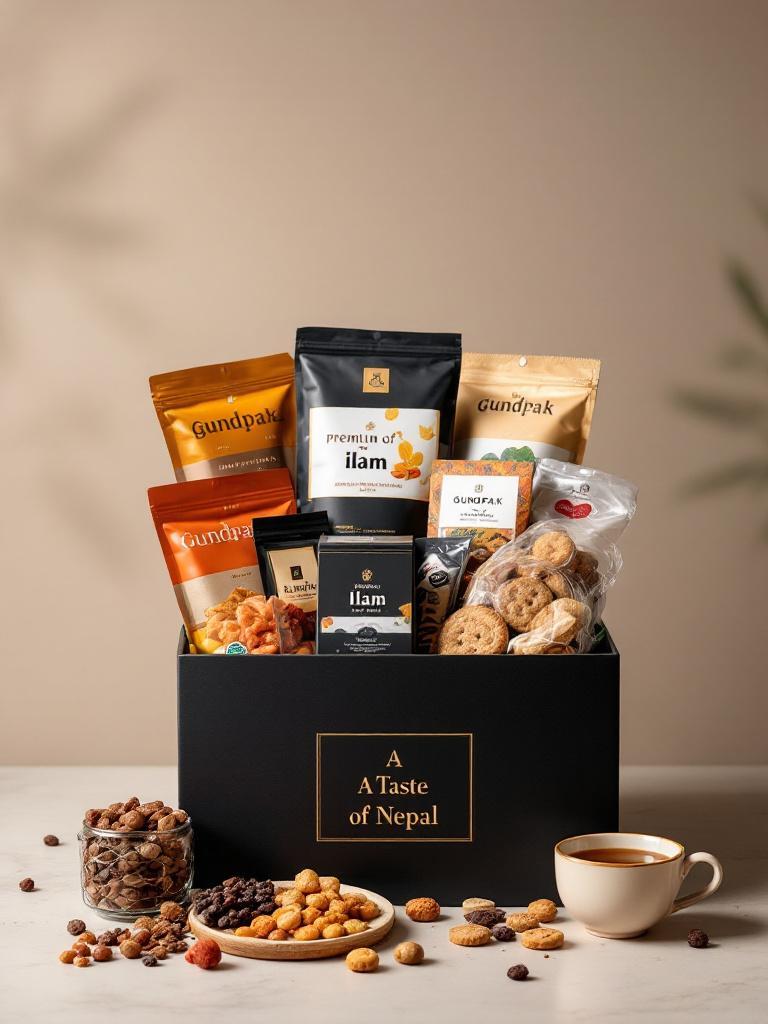 Non-perishable Nepali snack and tea hamper Non-perishable Nepali snack and tea hamper for Father’s Day – ideal for international delivery