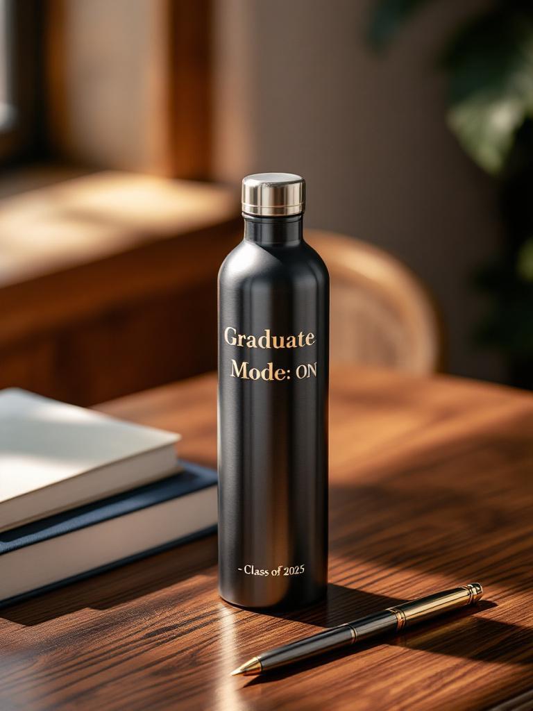 Graduation-themed aluminium water bottle &ndash; practical gift idea 2025