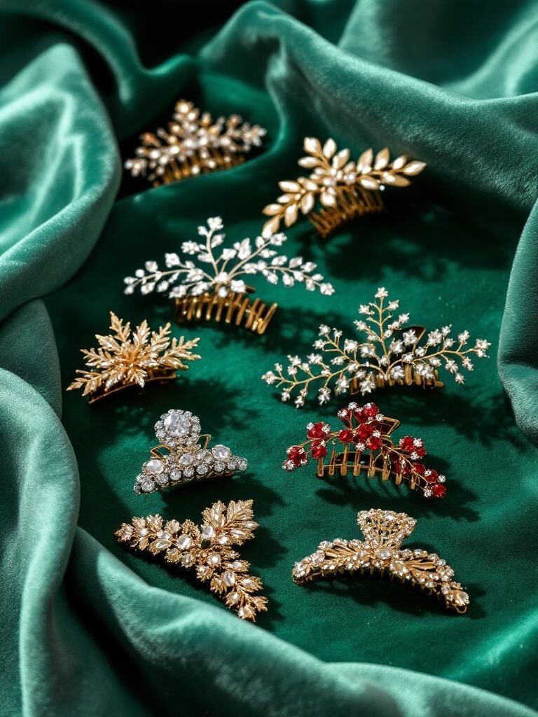 Hair accessories for Shrawan Nepal  Festive hair clips Nepal  Shrawan hair accessories gift  Traditional hair accessories Nepal  Floral hair clips for festivals