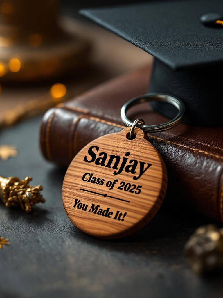 Personalized wooden keyring gift for graduates in Nepal 2025