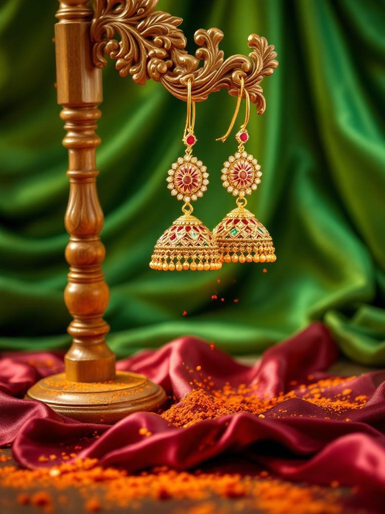 Jhumka earrings for Shrawan Nepal  Traditional jhumka earrings Nepal  Nepali ethnic earrings gift  Shrawan festival earrings