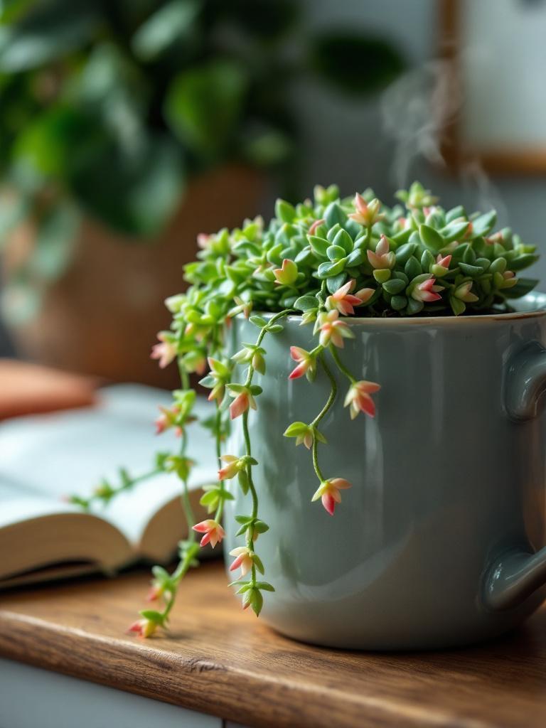 Little Missy Succulent Plant &ndash; Trailing Green and Pink Variegated Indoor Plant Gift in Nepal