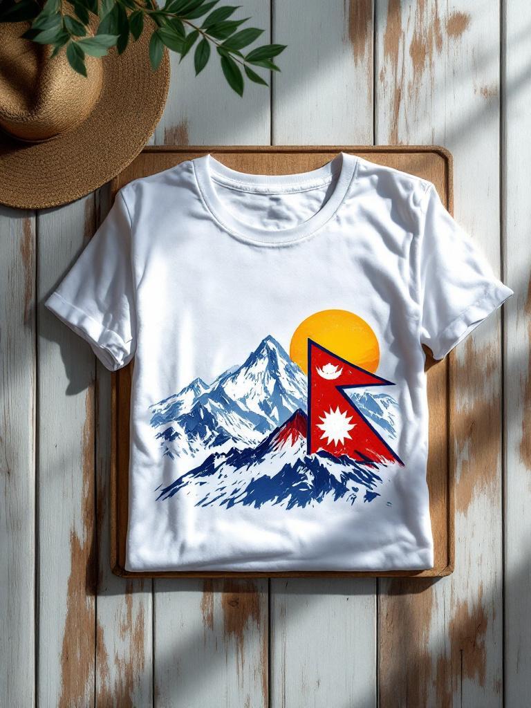 Nepal-themed T-shirts Nepal-themed T-shirts with flag, Everest and Nepali slogans