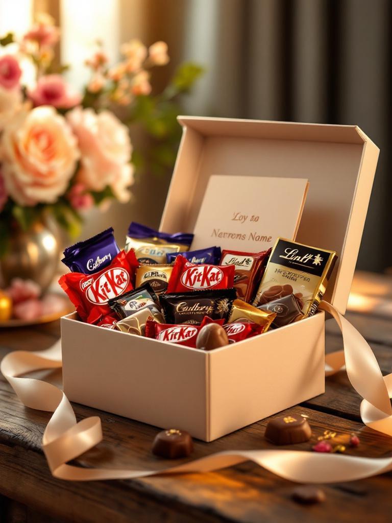 Personalized chocolate gift box with custom name or message for delivery in Nepal    