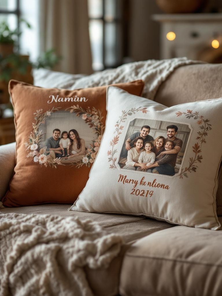 Cozy personalized cushion with a meaningful quote