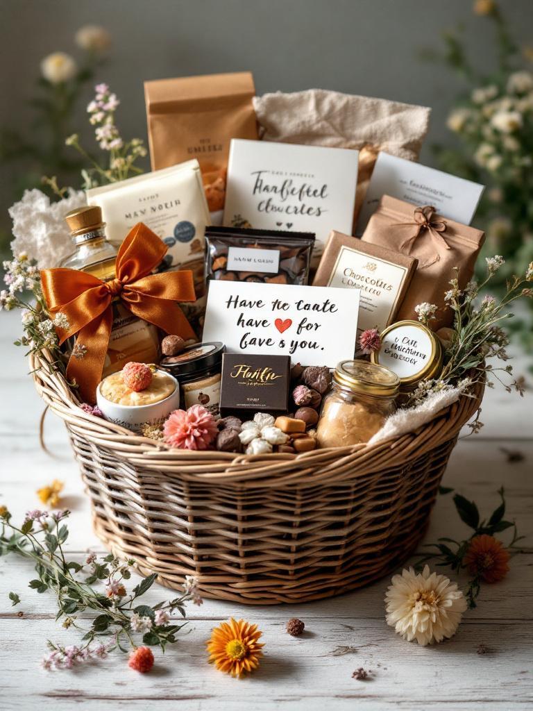 Customizable anniversary gift basket Customizable anniversary gift basket with treats and goodies