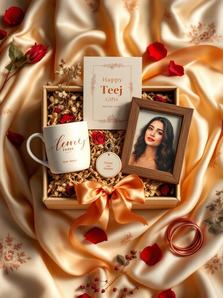 Personalized mugs for Teej Personalized mugs for Teej Engraved Teej gift items Photo gifts for Teej celebration