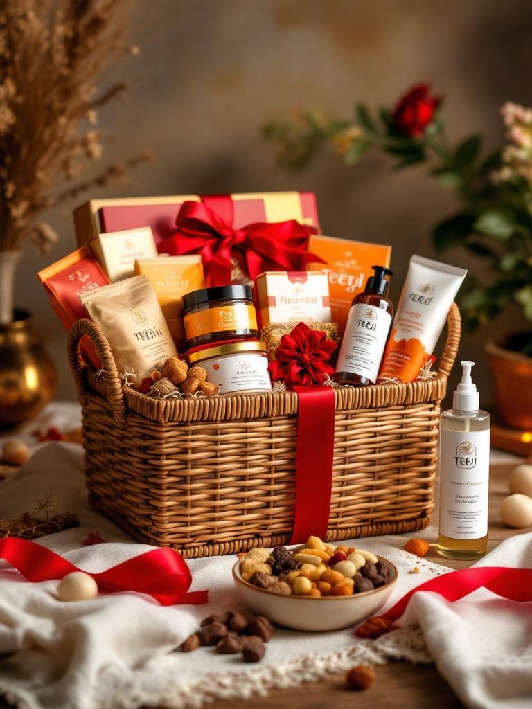 Teej gift hampers for women   Send festival gift combos to Nepal   Dar Khane Din hampers online   Chocolate and dry fruit hampers Nepal 