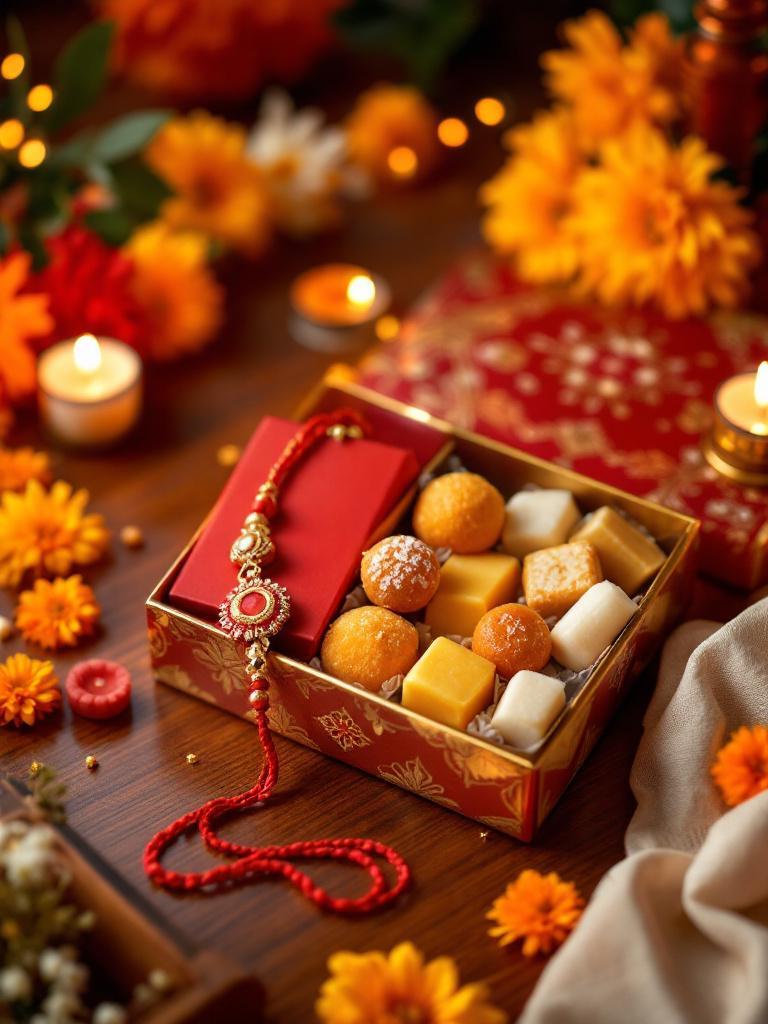 Rakhi with sweets to Nepal Rakhi with sweets to Nepal Rakhi and chocolate gift set Rakhi with Haldiram sweets Rakhi gift hampers with mithai Send rakhi and sweets online Nepal