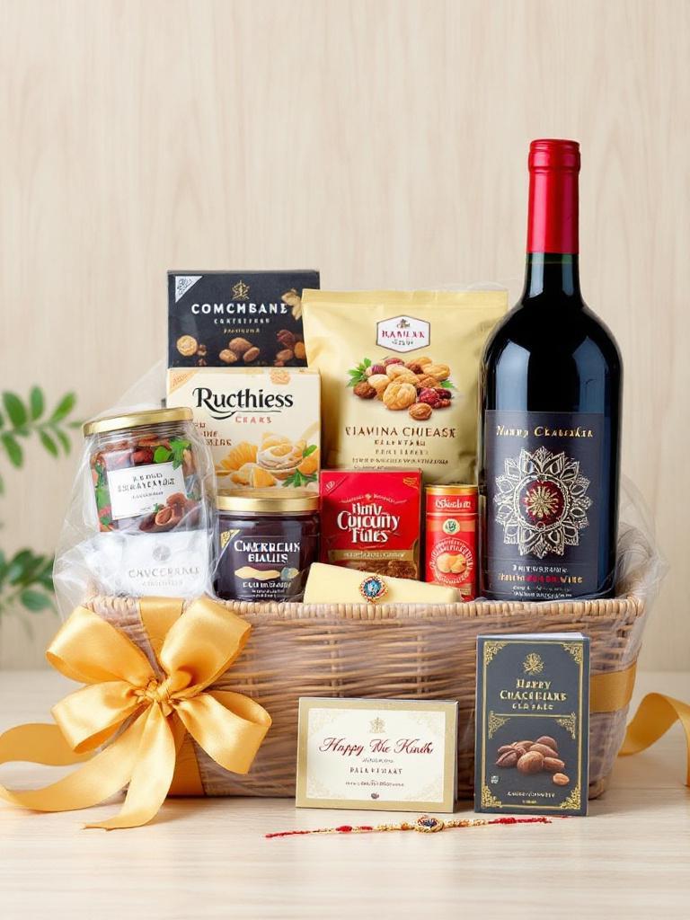 rakhi with wine gift hamper Nepal   send whisky gift sets for Raksha Bandhan   beverage combos for brother Nepal   premium drink hampers with rakhi 