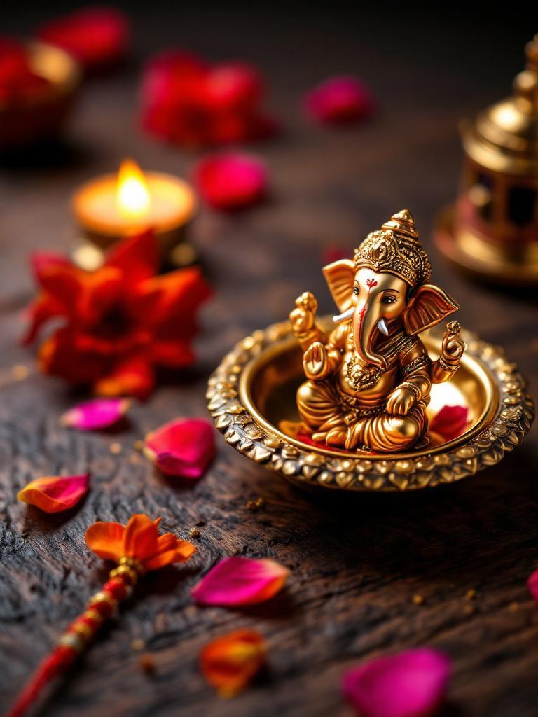 rakhi with god idol gift Nepal   spiritual rakhi gift ideas   raksha bandhan puja thali Nepal 