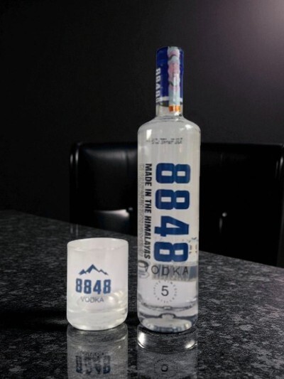 8848 Vodka gift set with elegant wine glasses for Father&rsquo;s Day in Nepal 