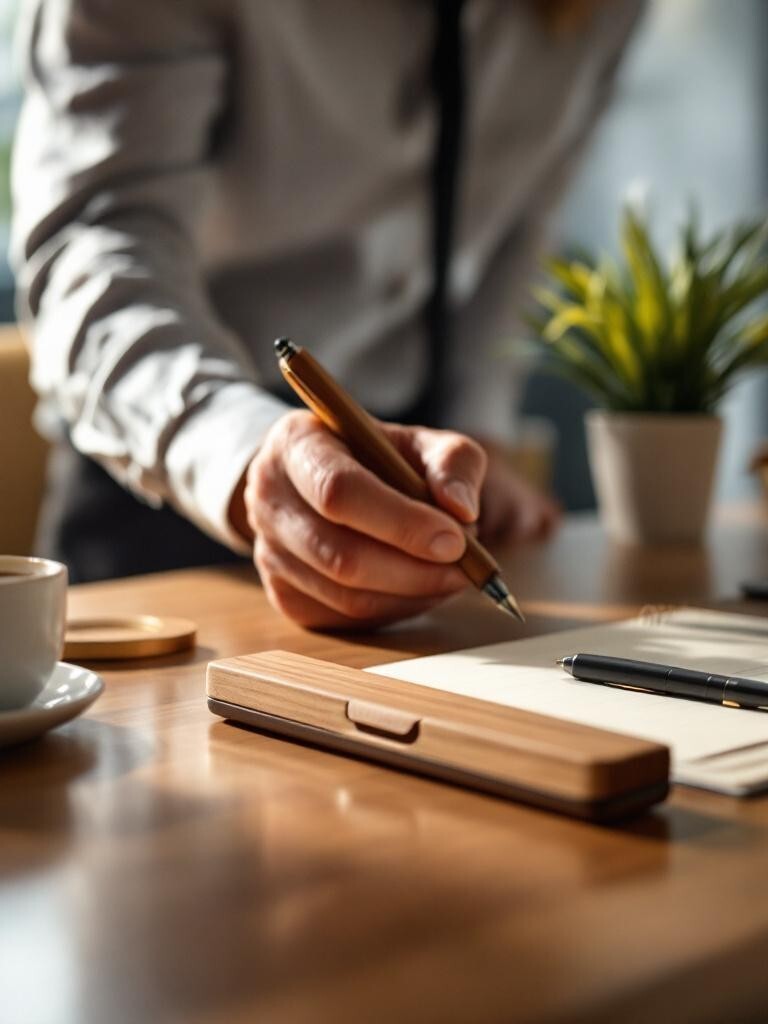 Wooden pen with wooden case