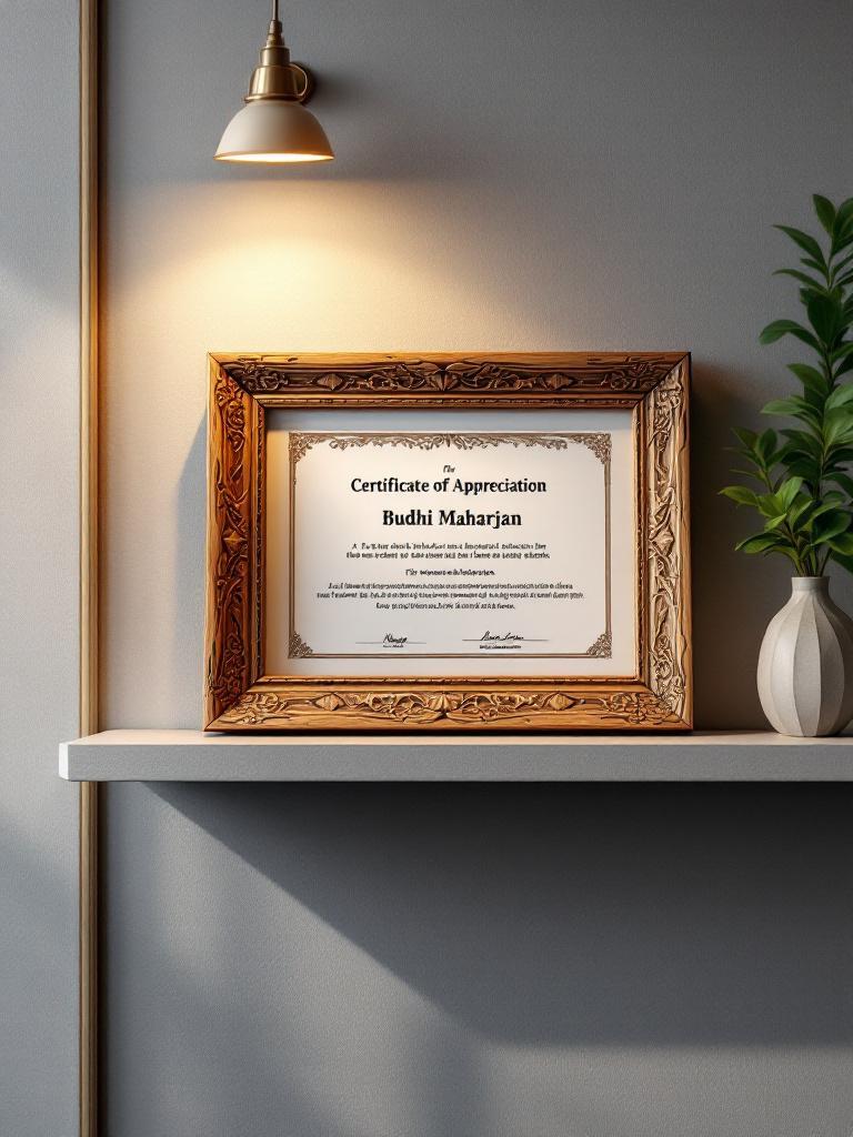 Handcrafted photo frame with certificate holder &ndash; graduation gift Nepal